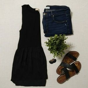 LOFT Mixed Media Peplum Top